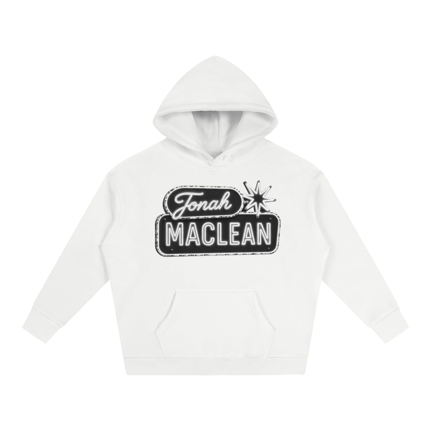 Vintage Neon White Hoodie