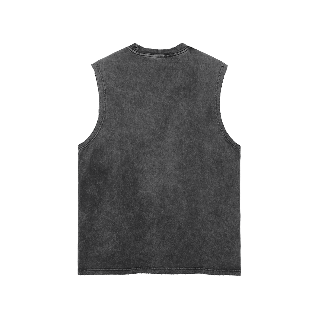 Snow Washed Frayed Tank